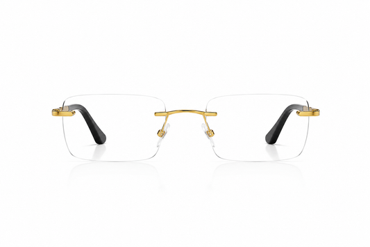 POVA Aero – Rimless Sunglasses, Gold Frame