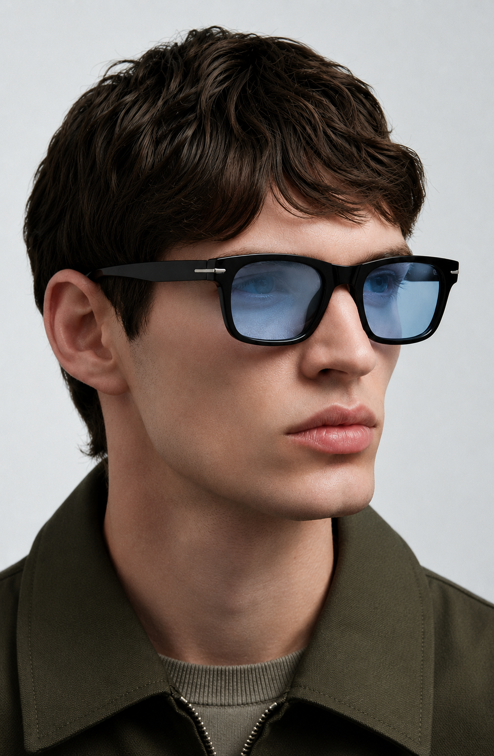 POVA Vega – Square Sunglasses, Blue Lens
