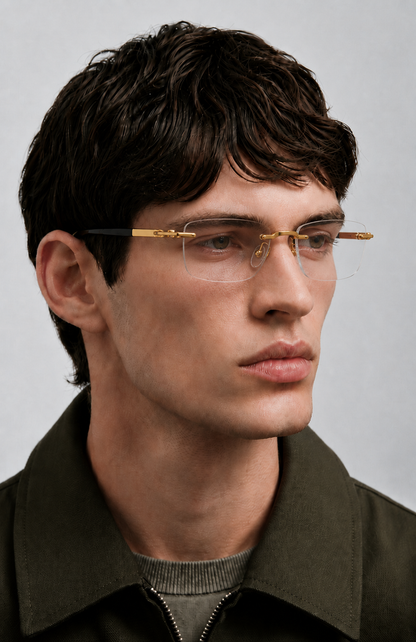 POVA Aero – Rimless Sunglasses, Gold Frame